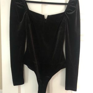 Bodysuit black velvet